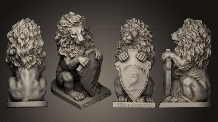 Статуэтки львы тигры сфинксы (Лев 13, STKL_0209) 3D модель для ЧПУ станка